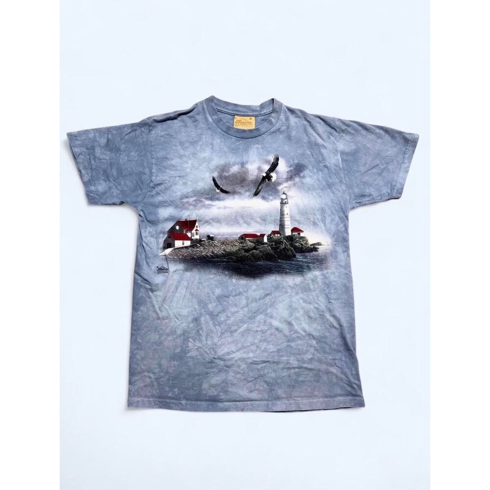 Vtg 90s The Mountain Graphic Fisherman Oversized T Shirt